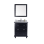 Miseno Luna 30" Free Standing Single Basin Vanity Set with Cabinet and Marble Vanity Top Espresso / White Stripes