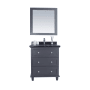 Miseno Luna 30" Free Standing Single Basin Vanity Set with Cabinet and Marble Vanity Top Grey / Black Wood