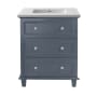 Miseno Luna 30" Free Standing Single Basin Vanity Set with Cabinet and Marble Vanity Top Grey / Matte White