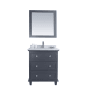 Miseno Luna 30" Free Standing Single Basin Vanity Set with Cabinet and Marble Vanity Top Grey / White Carrara Marble