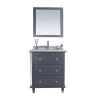 Miseno Luna 30" Free Standing Single Basin Vanity Set with Cabinet and Marble Vanity Top Grey / White Stripes