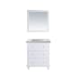 Miseno Luna 30" Free Standing Single Basin Vanity Set with Cabinet and Marble Vanity Top White / Matte White