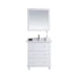 Miseno Luna 30" Free Standing Single Basin Vanity Set with Cabinet and Marble Vanity Top White / White Quartz
