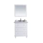 Miseno Luna 30" Free Standing Single Basin Vanity Set with Cabinet and Marble Vanity Top White / White Stripes