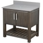 Miseno 30" Free Standing Vanity Set with Cabinet and Grey Quartz Vanity Top Cafe Mocha / Storm Grey Top / Brushed Nickel Hardware