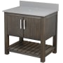 Miseno 30" Free Standing Vanity Set with Cabinet and Grey Quartz Vanity Top Cafe Mocha / Storm Grey Top / Chrome Hardware
