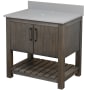 Miseno 30" Free Standing Vanity Set with Cabinet and Grey Quartz Vanity Top Cafe Mocha / Storm Grey Top / Oil Rubbed Bronze Hardware
