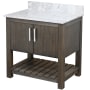 Miseno 30" Free Standing Vanity Set with Cabinet and Marble Vanity Top Cafe Mocha / Carrara White Top / Brushed Nickel Hardware