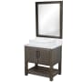 Miseno 30" Free Standing Single Basin Vanity Set with Cabinet, Marble Vanity Top, Porcelain Vessel Sink and Mirror Cafe Mocha / Carrara White Top / Oil Rubbed Bronze Hardware