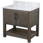 Miseno 30" Free Standing Vanity Set with Cabinet and Marble Vanity Top Cafe Mocha / Carrara White Top / Oil Rubbed Bronze Hardware