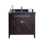 Miseno Wimbledon 36" Free Standing Single Basin Vanity Set with Cabinet and Marble Vanity Top Brown / Black Wood