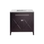 Miseno Wimbledon 36" Free Standing Single Basin Vanity Set with Cabinet and Marble Vanity Top Brown / Matte White