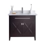 Miseno Wimbledon 36" Free Standing Single Basin Vanity Set with Cabinet and Marble Vanity Top Brown / White Quartz