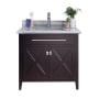 Miseno Wimbledon 36" Free Standing Single Basin Vanity Set with Cabinet and Marble Vanity Top Brown / White Stripes