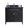 Miseno Wimbledon 36" Free Standing Single Basin Vanity Set with Cabinet and Marble Vanity Top Espresso / Black Wood