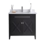 Miseno Wimbledon 36" Free Standing Single Basin Vanity Set with Cabinet and Marble Vanity Top Espresso / White Quartz