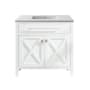 Miseno Wimbledon 36" Free Standing Single Basin Vanity Set with Cabinet and Marble Vanity Top White / Matte White