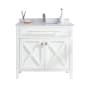 Miseno Wimbledon 36" Free Standing Single Basin Vanity Set with Cabinet and Marble Vanity Top White / White Quartz