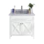 Miseno Wimbledon 36" Free Standing Single Basin Vanity Set with Cabinet and Marble Vanity Top White / White Stripes