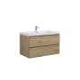 Miseno Aurora 36" Wall Mounted Single Basin Vanity Set with Cabinet and Acrylic Vanity Top Sonoma Oak