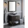 Miseno Ocean Breeze 36" Free Standing Vanity Set with Cabinet and Quartz Vanity Top Cafe Mocha / Storm Grey Top / Chrome Hardware