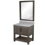 Miseno Ocean Breeze 36" Free Standing Vanity Set with Cabinet and Quartz Vanity Top Cafe Mocha / Storm Grey Top / Matte Black Hardware