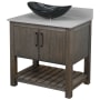Miseno Ocean Breeze 36" Free Standing Single Basin Vanity Set with Cabinet and Quartz Vanity Top Cafe Mocha / Storm Grey Top / Oil Rubbed Bronze Hardware