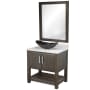 Miseno Ocean Breeze 36" Free Standing Single Basin Vanity Set with Cabinet and Marble Vanity Top Cafe Mocha / Cafe Mocha Top / Brushed Nickel Hardware