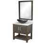 Miseno Ocean Breeze 36" Free Standing Single Basin Vanity Set with Cabinet and Marble Vanity Top Cafe Mocha / Cafe Mocha Top / Chrome Hardware