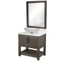Miseno Ocean Breeze 36" Free Standing Single Basin Vanity Set with Cabinet and Quartz Vanity Top Cafe Mocha / Cafe Mocha Top / Matte Black Hardware