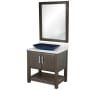 Miseno Ocean Breeze 36" Free Standing Single Basin Vanity Set with Cabinet and Marble Vanity Top Cafe Mocha / Carrara White Top / Brushed Nickel Hardware