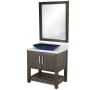 Miseno Ocean Breeze 36" Free Standing Single Basin Vanity Set with Cabinet and Marble Vanity Top Cafe Mocha / Carrara White Top / Chrome Hardware