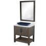 Miseno Ocean Breeze 36" Free Standing Single Basin Vanity Set with Cabinet and Marble Vanity Top Cafe Mocha / Carrara White Top / Matte Black Hardware