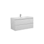 Miseno Aurora 42" Wall Mounted Single Basin Vanity Set with Cabinet and Acrylic Vanity Top Glossy Polar White