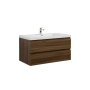 Miseno Aurora 42" Wall Mounted Single Basin Vanity Set with Cabinet and Acrylic Vanity Top Smokey Walnut