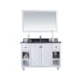 Miseno Odyssey 48" Free Standing Single Basin Vanity Set with Cabinet and Vanity Top White / Black Wood