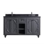 Miseno Odyssey 60" Free Standing Double Basin Vanity Set with Cabinet and Vanity Top Grey / Black Wood