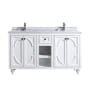 Miseno Odyssey 60" Free Standing Double Basin Vanity Set with Cabinet and Vanity Top White / White Stripes