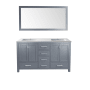 Miseno Wilson 60" Free Standing Double Basin Vanity Set with Cabinet and Solid Surface Vanity Top Grey / Matte White
