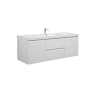 Miseno Aurora 59" Wall Mounted Single Basin Vanity Set with Cabinet and Acrylic Vanity Top Glossy Polar White