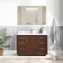 Miseno San 48" Free Standing Single Basin Vanity Set with Cabinet, Composite Stone Vanity Top and Mirror Natural Walnut / White Grain