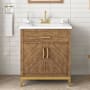 Miseno Alder 30" Free Standing Single Basin Vanity Set with Cabinet and Cultured Marble Vanity Top Macchiato