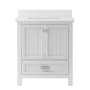 Miseno Brantley 32" Free Standing Vanity Set with Cabinet and Snow White Quartz Vanity Top White