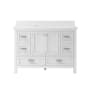Miseno Brantley 48" Free Standing Vanity Set with Cabinet and Snow White Quartz Vanity Top White