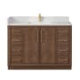 Miseno Jakarta 48" Free Standing Single Basin Vanity Set with Cabinet and Quartz Vanity Top Aged Dark Brown Oak