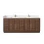 Miseno Jakarta 84" Free Standing Double Basin Vanity Set with Cabinet and Quartz Vanity Top Aged Dark Brown Oak