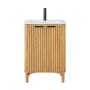 Miseno Mumbai 24" Free Standing Single Basin Vanity Set with Cabinet and Ceramic Vanity Top Oak Weathering Light Brown
