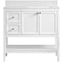 Miseno Ravello 36" Single Basin Vanity Set with 3/4" Marble Stone Composite Top, Rectangular Sink, USB Port, and Electrical Outlet Bright White