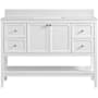 Miseno Ravello 48" Single Basin Vanity Set with 3/4" Marble Stone Composite Top, Rectangular Sink, USB Port, and Electrical Outlet Bright White