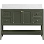 Miseno Ravello 48" Single Basin Vanity Set with 3/4" Marble Stone Composite Top, Rectangular Sink, USB Port, and Electrical Outlet Deep Olive Green